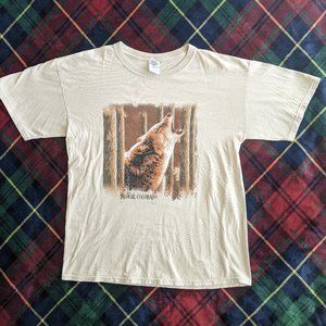 vintage Colorado lone wolf beige tee shirt - L